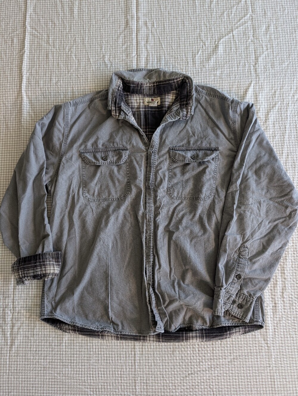 Vintage Woolrich Flannel lined Long Sleeve Button shirt Mens XL